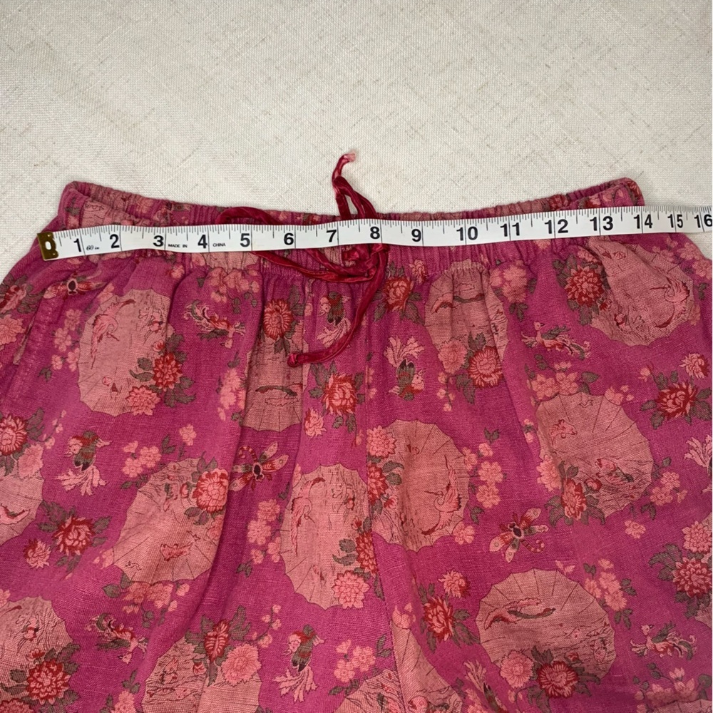 Linen Magenta Wideleg Cottagecore Pants by Subtle Tones - Picture 9 of 10